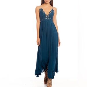 Free People NWT Elegant Adella Turquoise Women's Maxi Dress